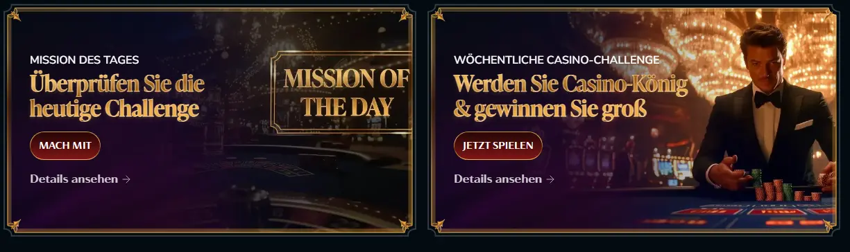 Wöchentliche Promotionen – Challenges, Missionen und regelmässige Belohnungen